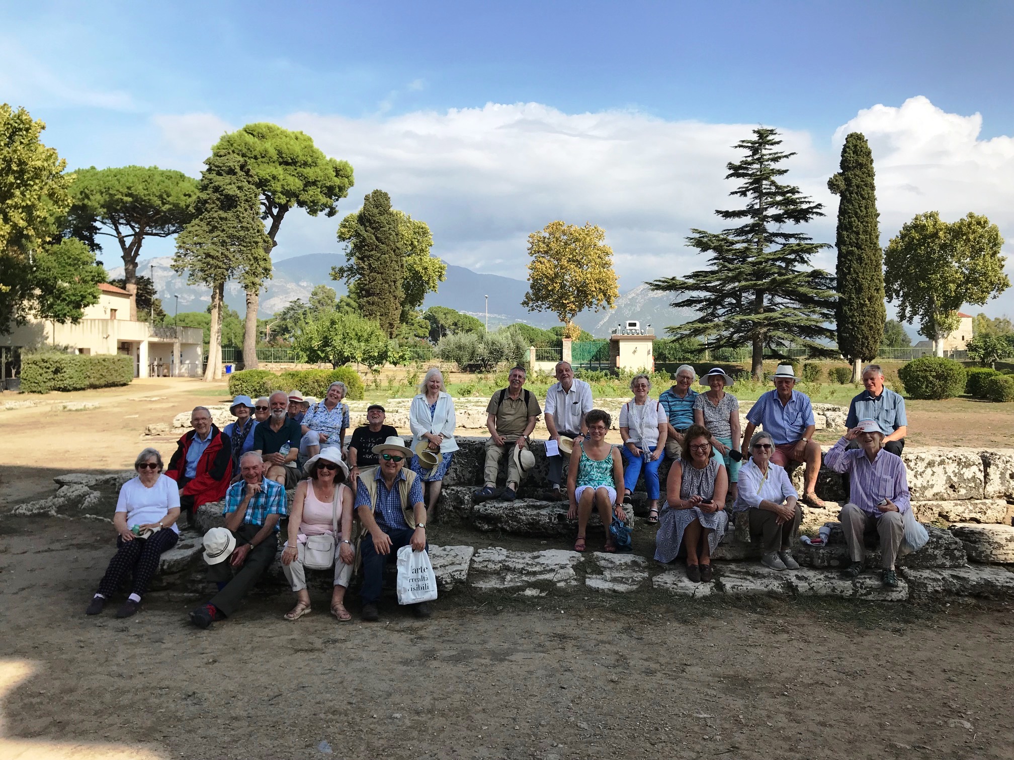 Happy faces on the Society visit to Paestum, Italy. September 2019